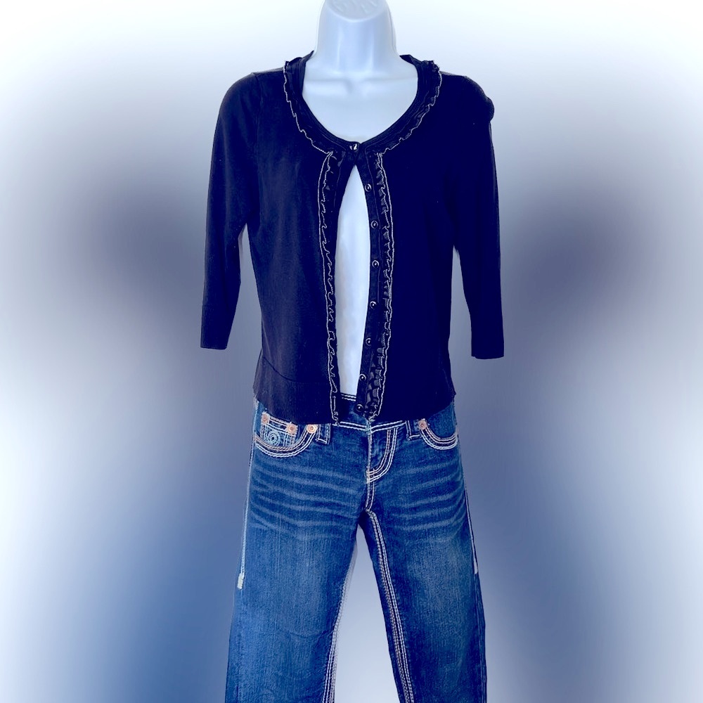 White House Black Market  Black cropped cardigan. XS